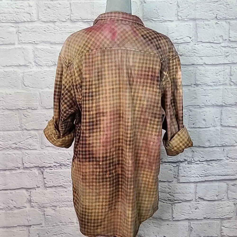 Reworked/upcycled flannel shirt - Picture 3 of 7